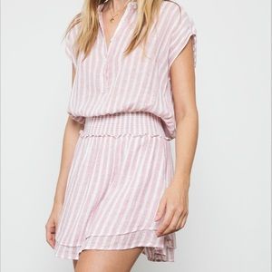 Blue and white striped dress